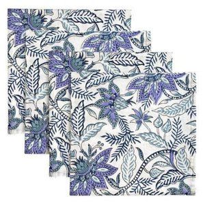 NEW India Amory Aegean Chintz Dinner Napkins, set of 4